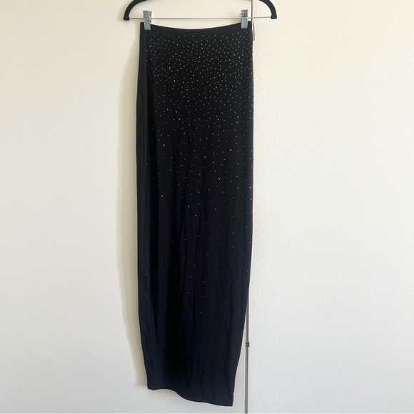NWOT! SKIMS X Swarovski Jelly Sheer Maxi Skirt in Onyx Black - Picture 13 of 16